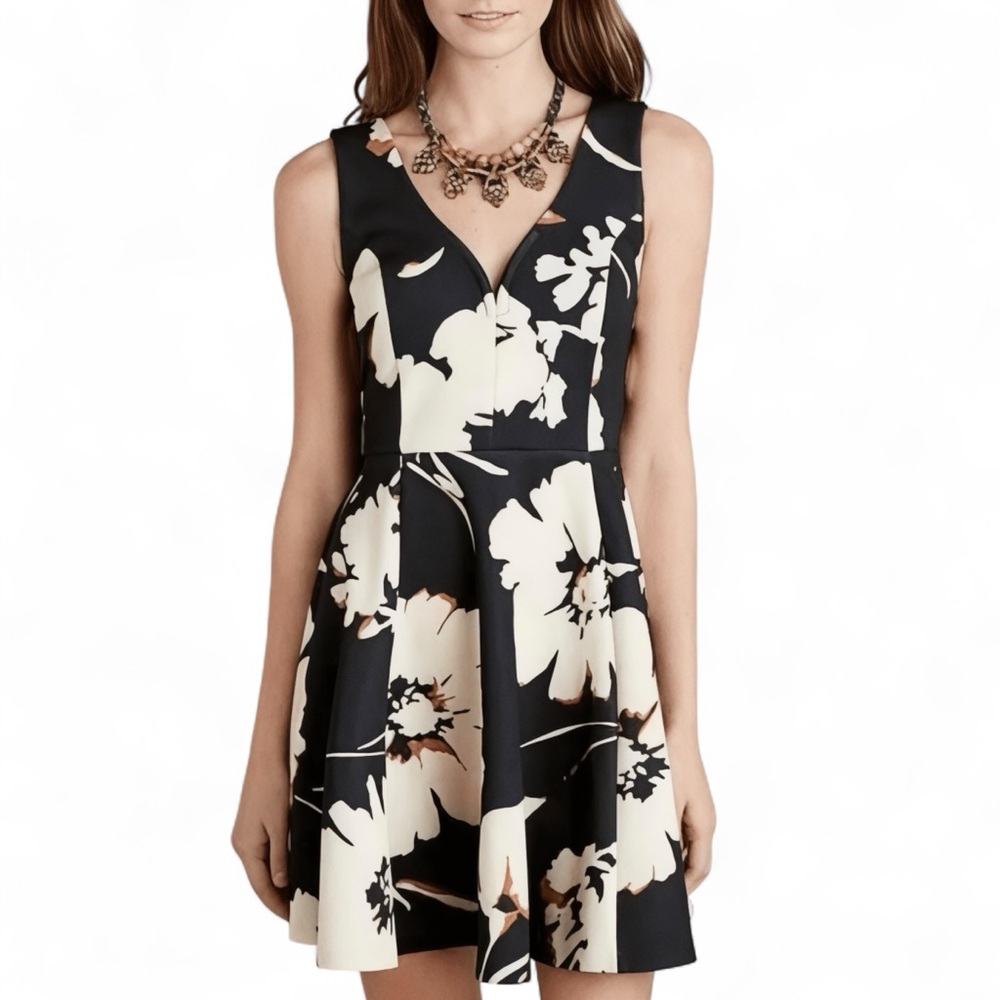 Maeve Amora Sleeveless V-Neck Fit and Flare Dress Size 6